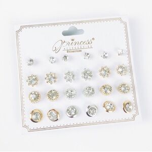 Princess Accessories rhinestone earring set